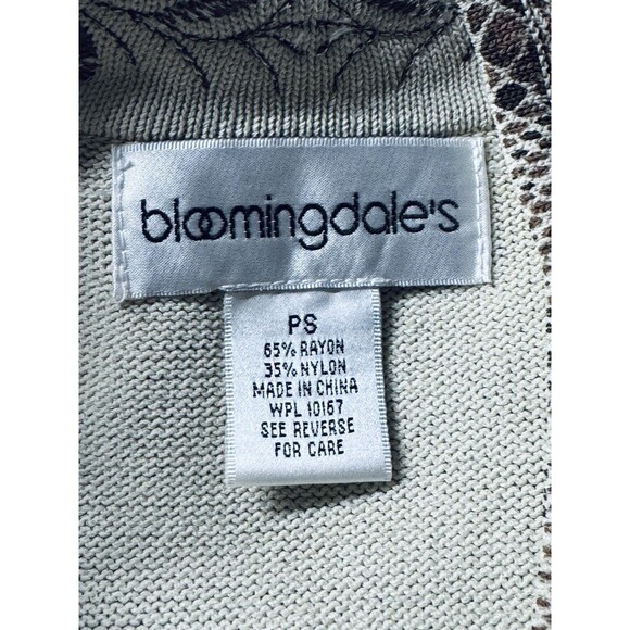 Bloomingdales Sweater Women's PS Petite Zip Up Cardigan Snakeskin Print w Beads - Picture 6 of 6